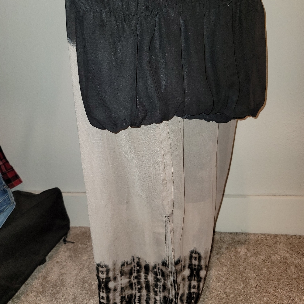 Strapless Black to Tortoise Maxi Dress